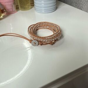 Victoria Emerson Beige and Silver Wrap Bracelet